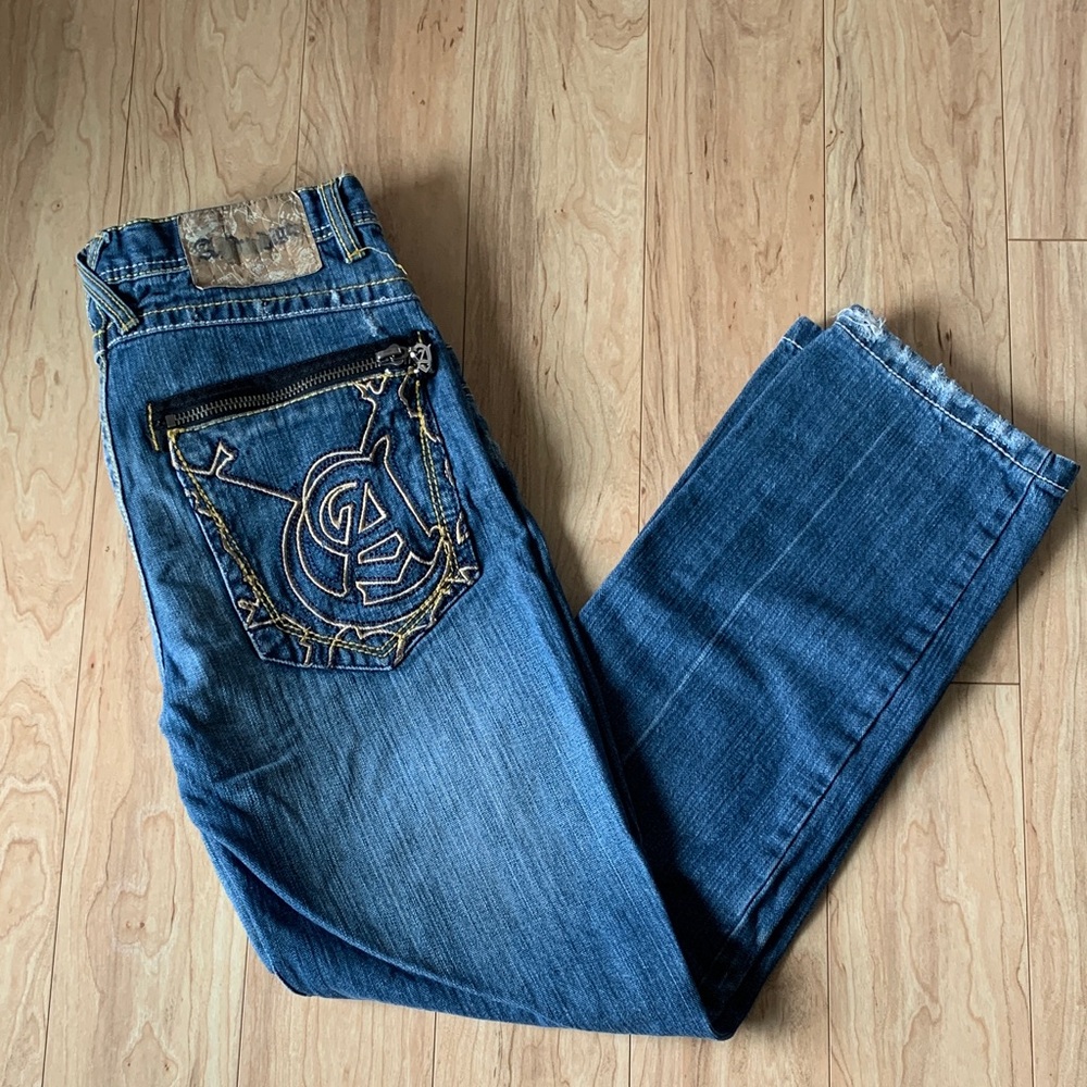 A.Prodigee Blue Denim Jeans with Embroidered Pocket